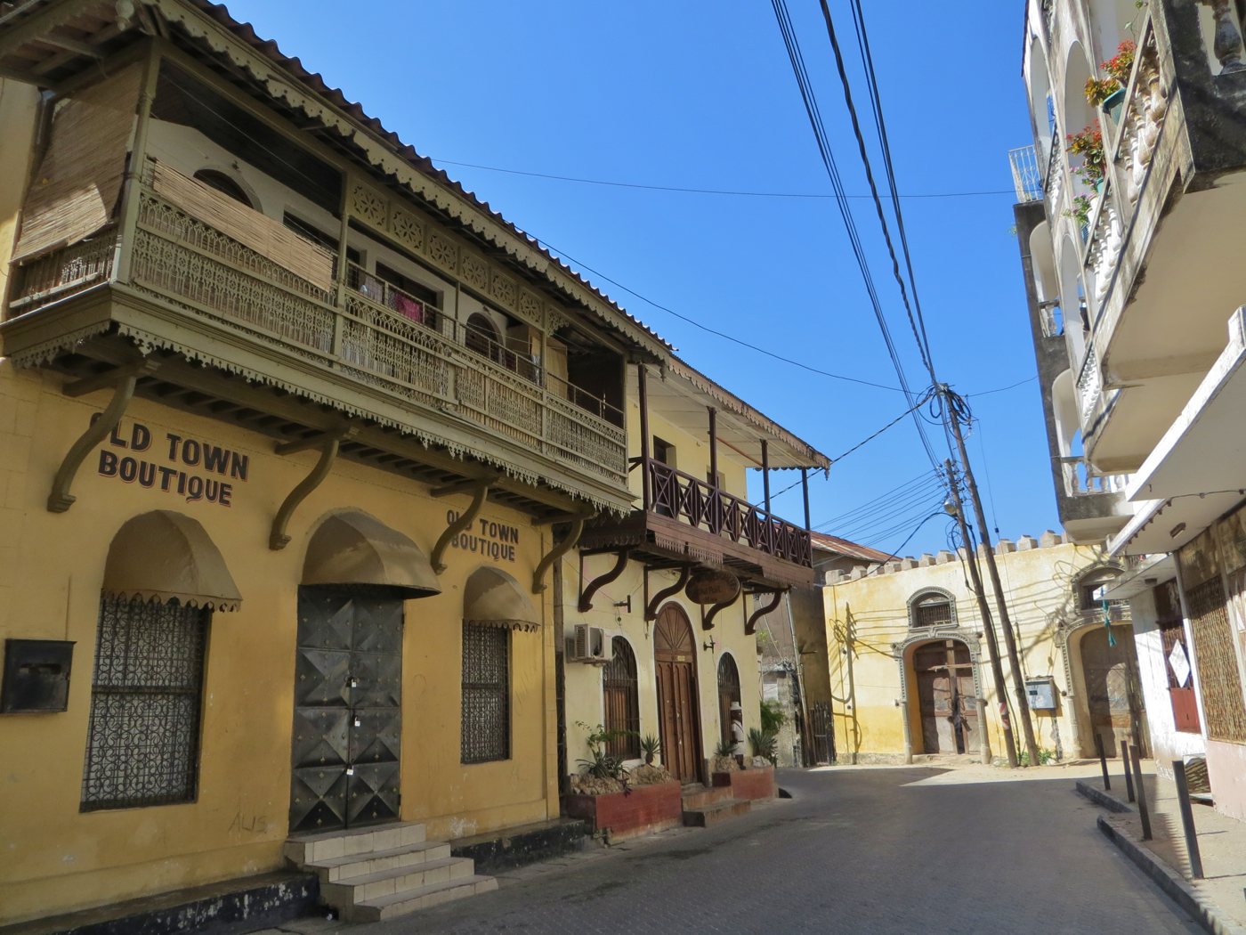Rooftops and streets of Mombasa Old Town